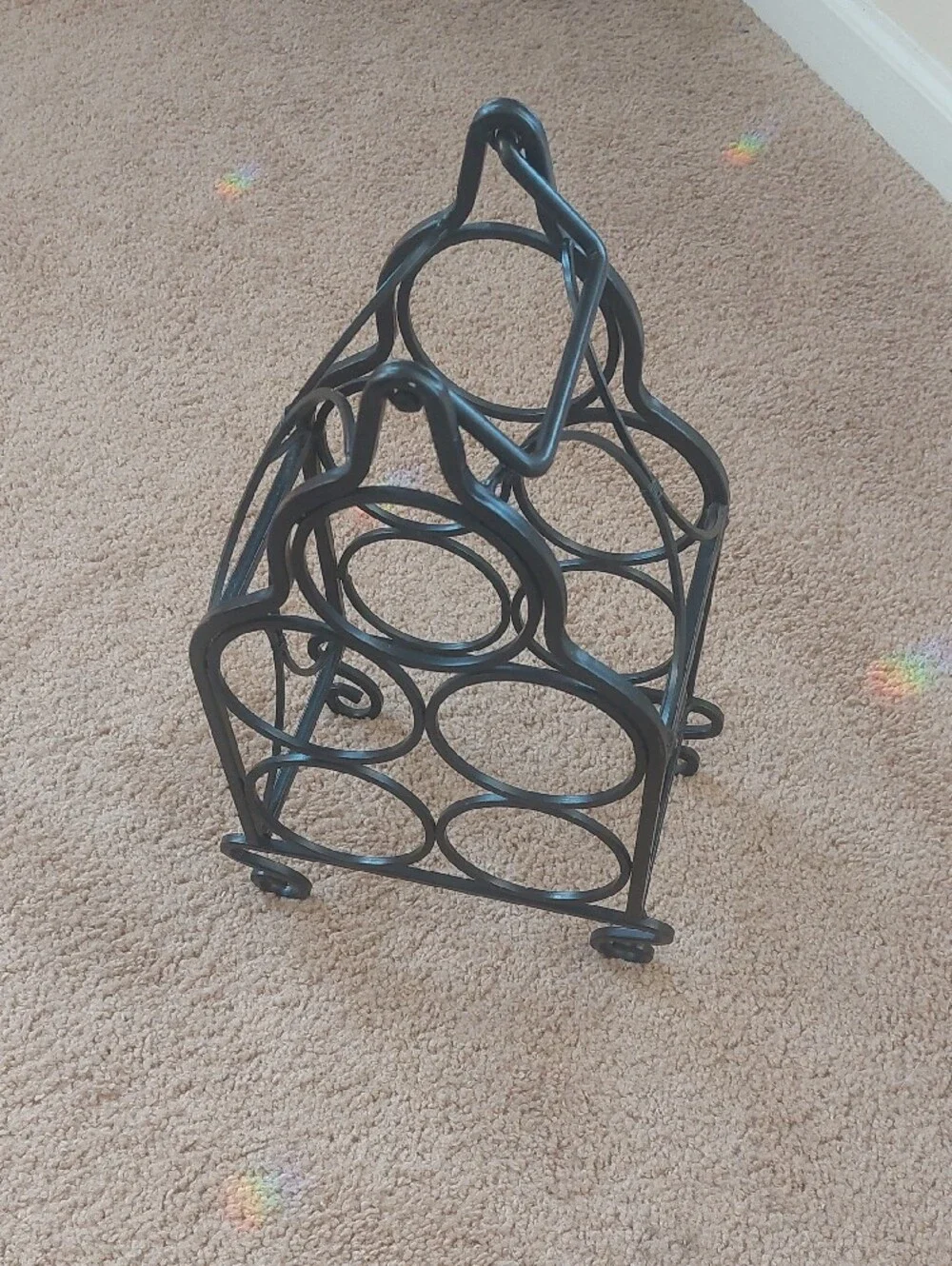 Black Metal Wall Wine Rack - Tabletop Size